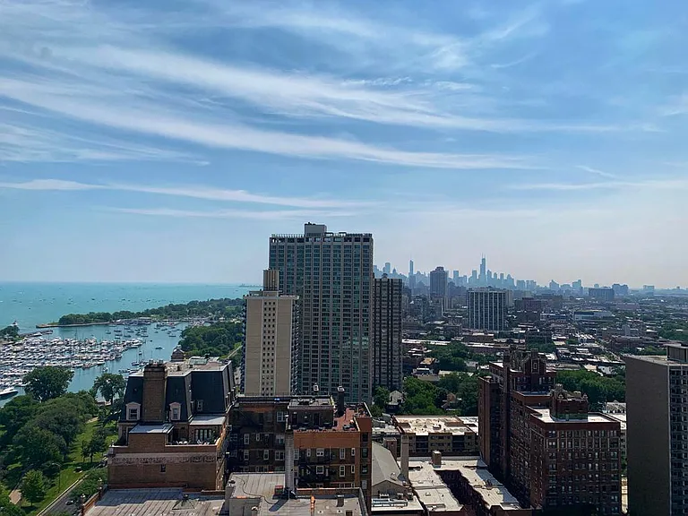 View of Lake Michigan and the skyline